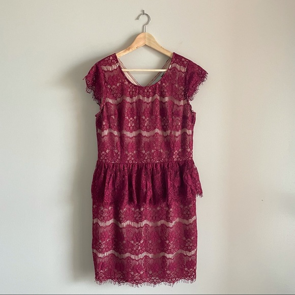 Maeve Peplum Lace Dress - Large - Picture 1 of 14